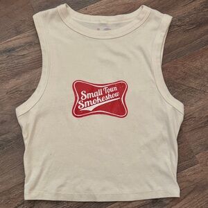 Small Town Smokeshow Cream Crop Top